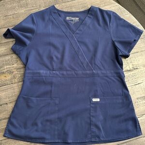 Women's Grey's Anatomy Professional Wear by Barco Navy  color Scrub Top